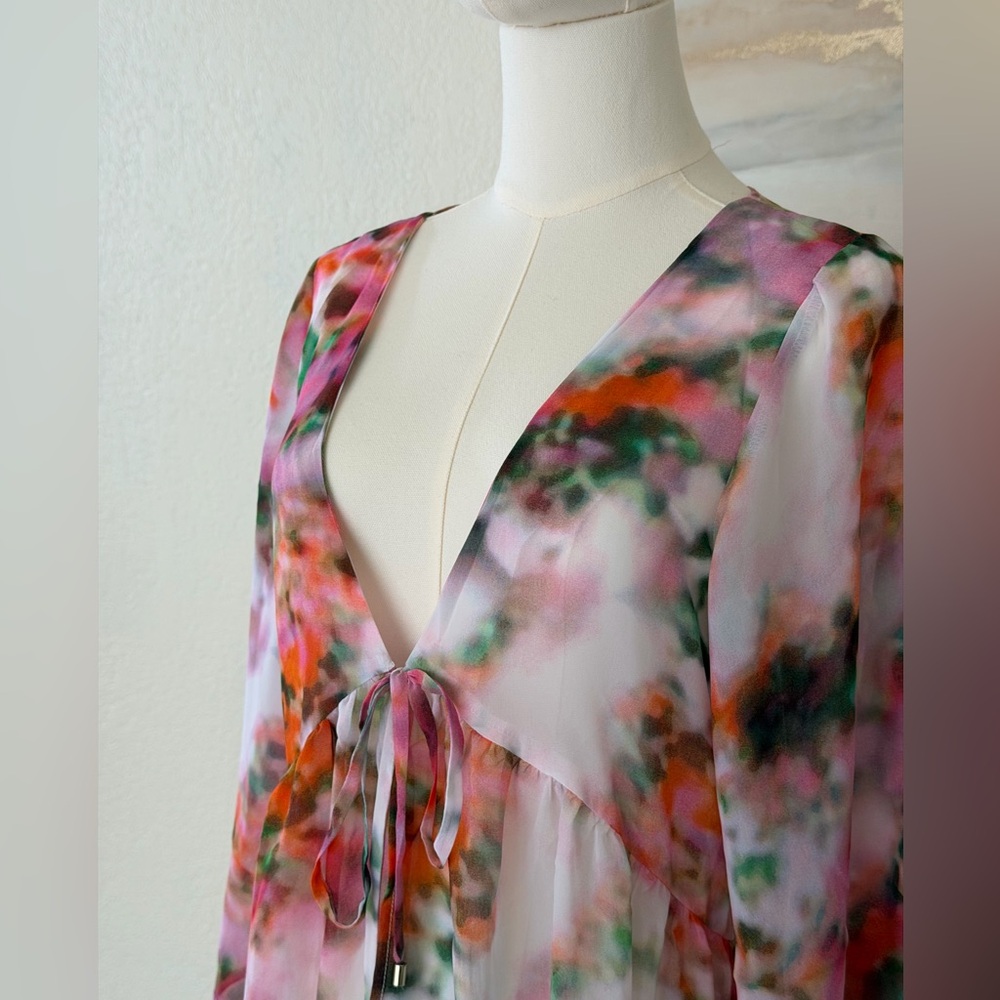 Like Mynded Elegant Floral Watercolor Swim Coverup - Picture 3 of 16